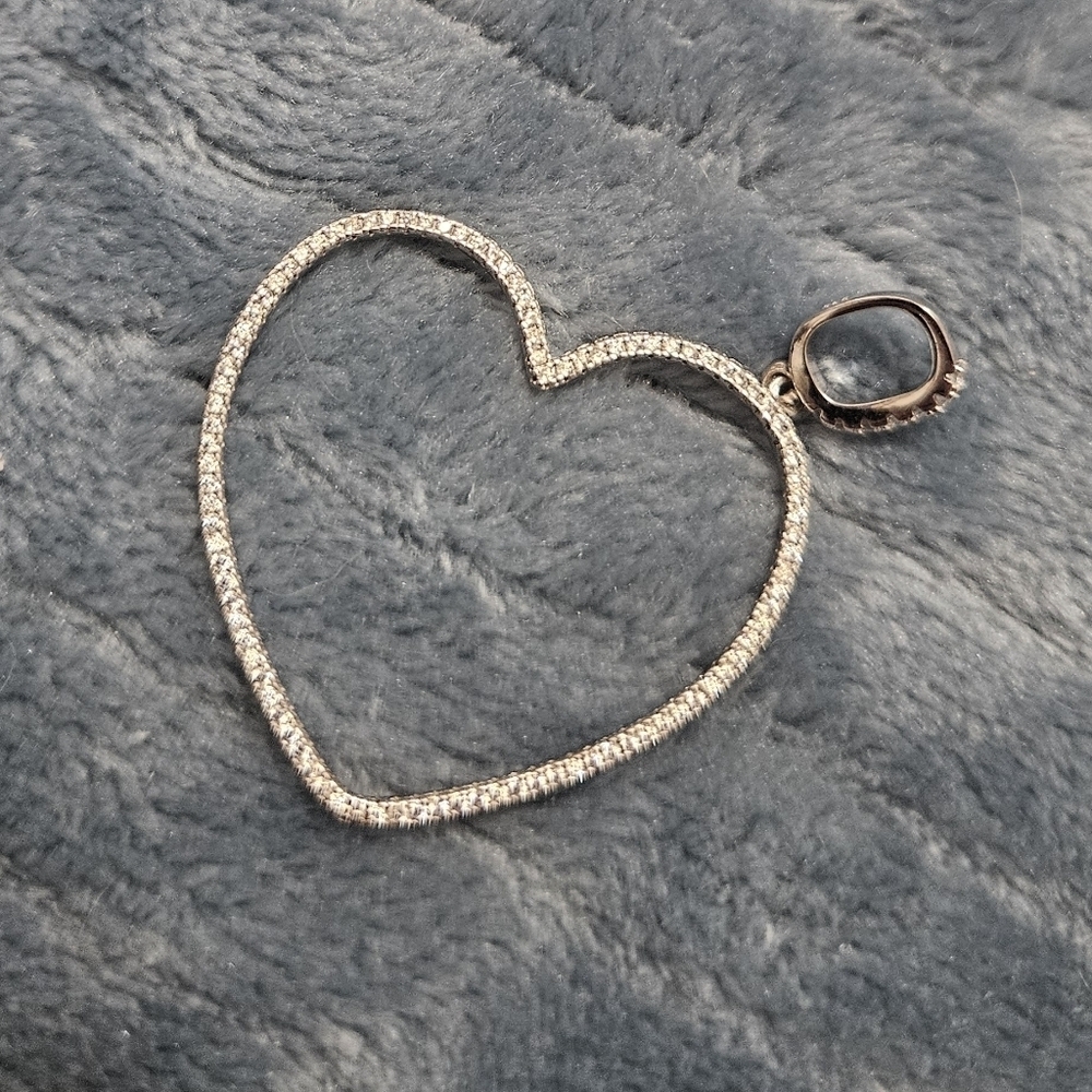 Sterling Silver And CZ heart Pendant!
